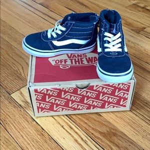 Vans high tops in dress blue size toddler 8